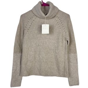 Lisa Todd Womens Pullover Sweater Beige Wool Blend Long Sleeve Turtleneck XS New
